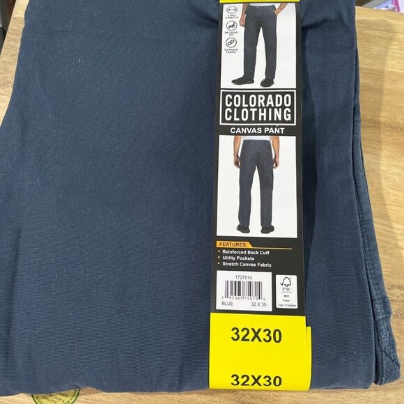 NEW Colorado Clothing Mens 32X30 Blue Canvas Carpenter Work Pants - Picture 4 of 8